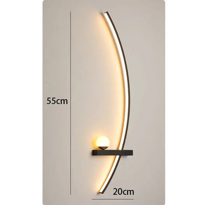 Modern LED Wall Lamp – Minimalist Art Design for Bedroom, Living Room, and Bathroom, Gold/Black